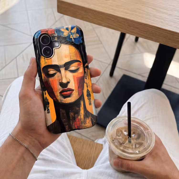 Portret - Vrouw - Bloemen Toughcase MagSafe Apple iPhone 17 klein -Sfeer1M