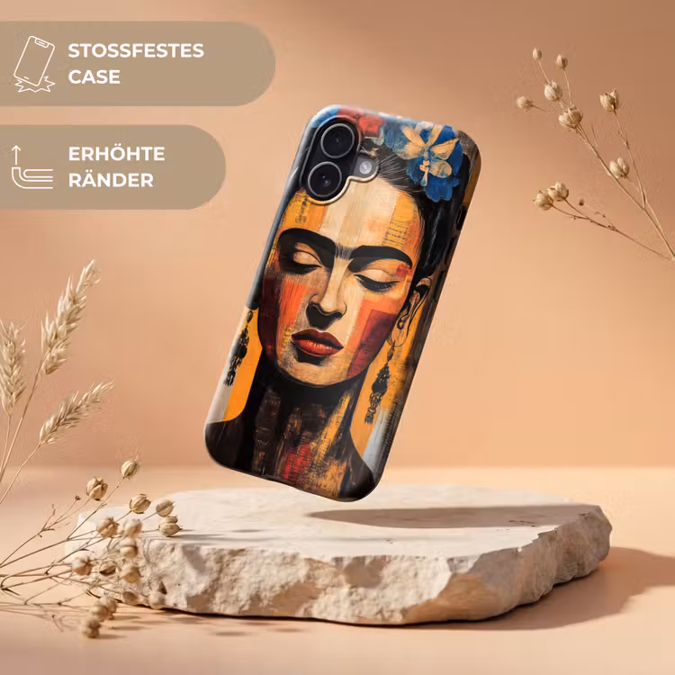 Portret - Vrouw - Bloemen Toughcase MagSafe Apple iPhone 17 klein -USP_RandenV_DE