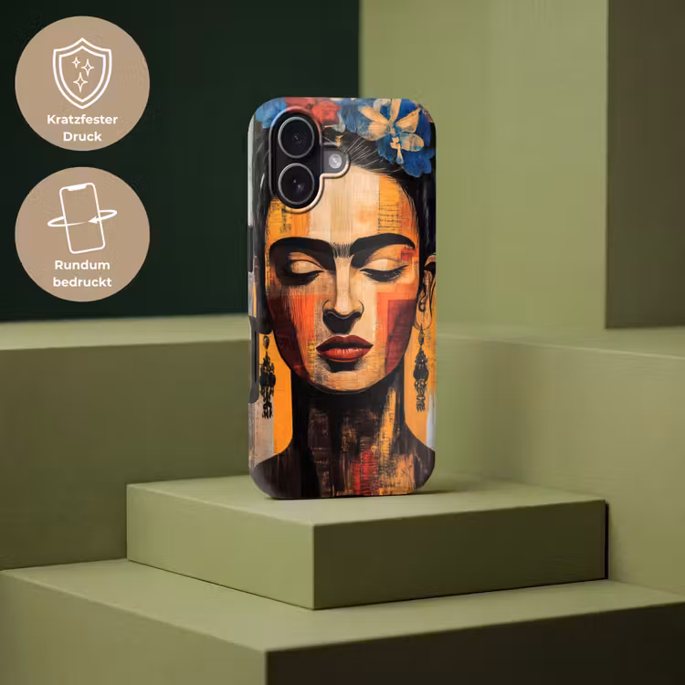 Portret - Vrouw - Bloemen Toughcase MagSafe Apple iPhone 17 klein -USP_PrintM_DE