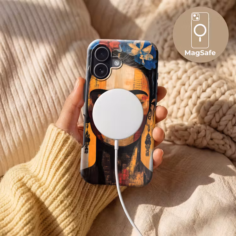 Portret - Vrouw - Bloemen Toughcase MagSafe Apple iPhone 17 klein -USP_MagsafeV