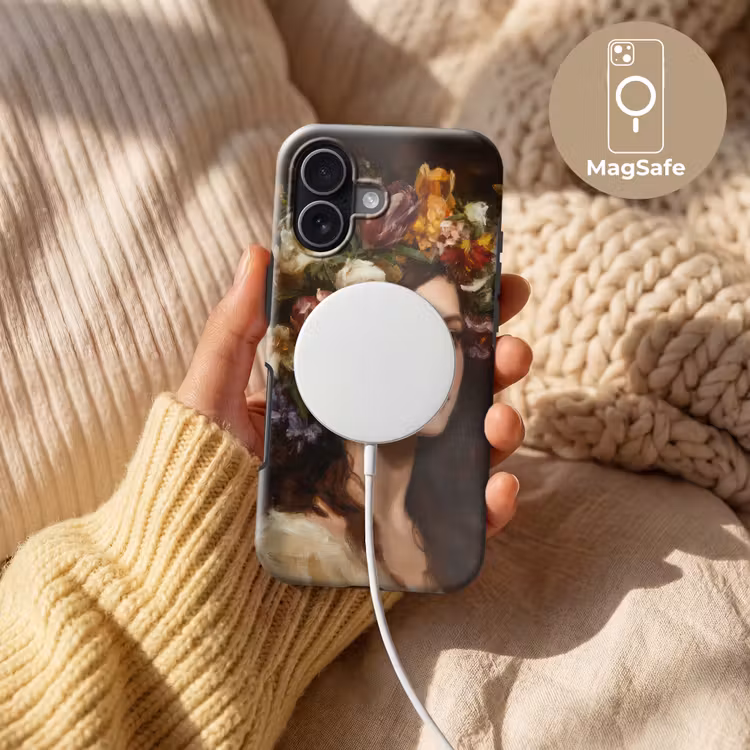 Portret - Vrouw - Bloemen Toughcase MagSafe Apple iPhone 17 klein -USP_MagsafeV