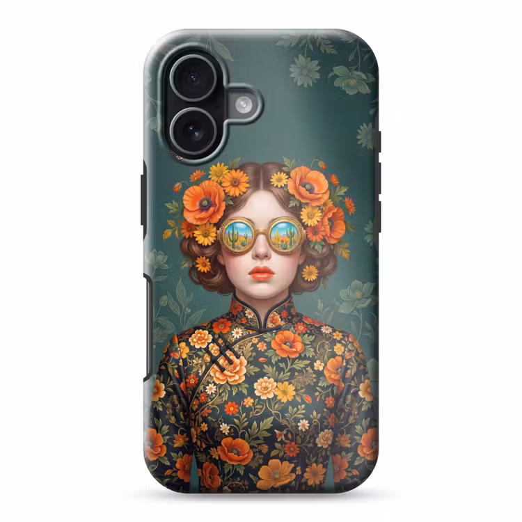 Portret - Vrouw - Kleurrijk - Expressief Toughcase MagSafe Apple iPhone 17 klein -3d
