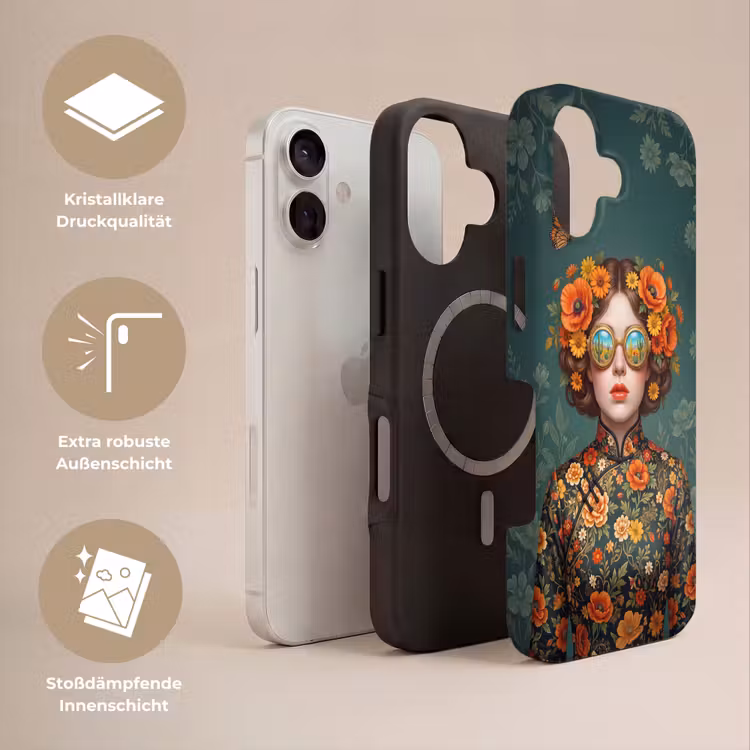 Portret - Vrouw - Kleurrijk - Expressief Toughcase MagSafe Apple iPhone 17 klein -USP_Lagen_DE