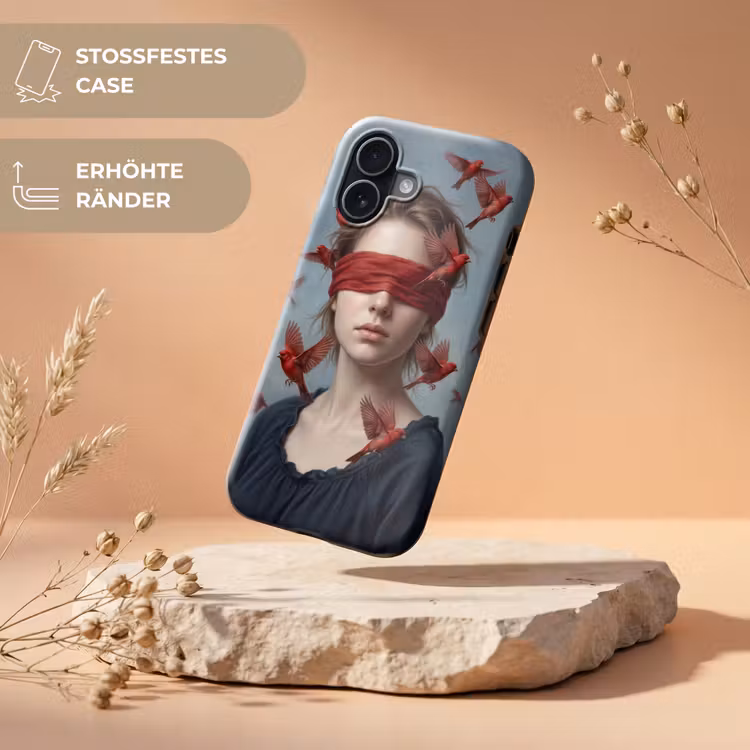 Portret - Krachtig - Rood Toughcase MagSafe Apple iPhone 17 klein -USP_RandenV_DE