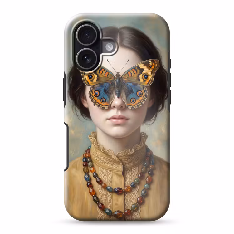 Portret - Vlinder - Kleurrijk Toughcase MagSafe Apple iPhone 17 klein -3d