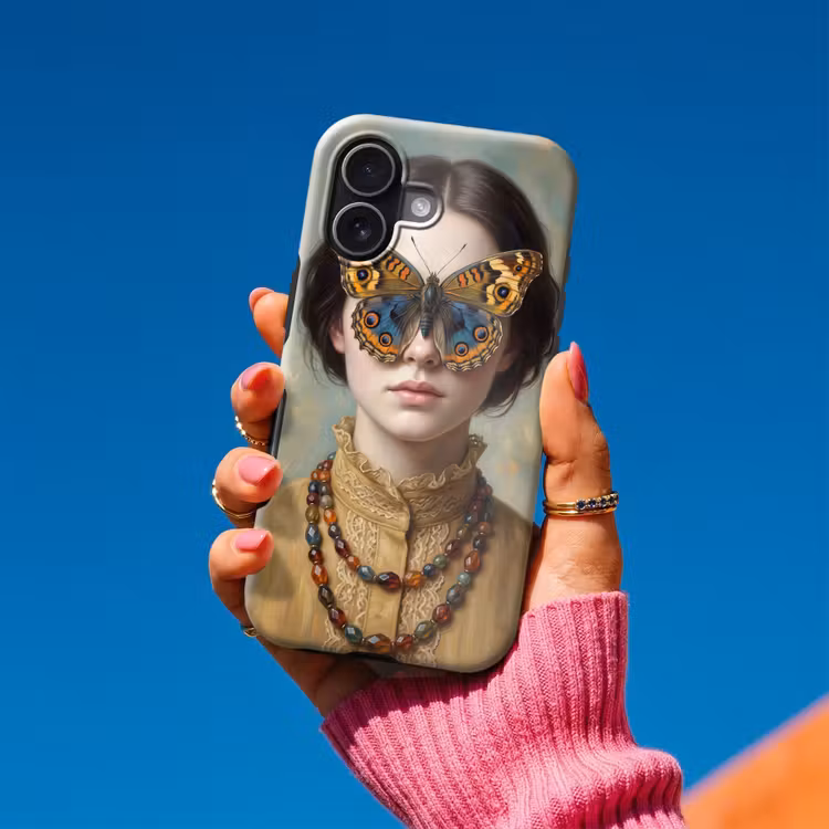 Portret - Vlinder - Kleurrijk Toughcase MagSafe Apple iPhone 17 klein -Sfeer1V