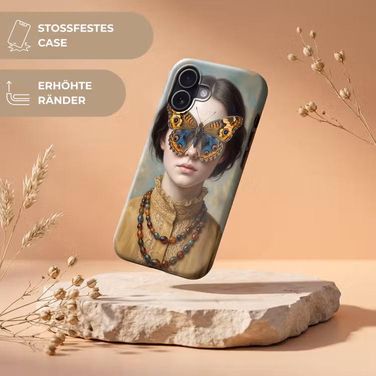 Portret - Vlinder - Kleurrijk Toughcase MagSafe Apple iPhone 17 klein -USP_RandenV_DE