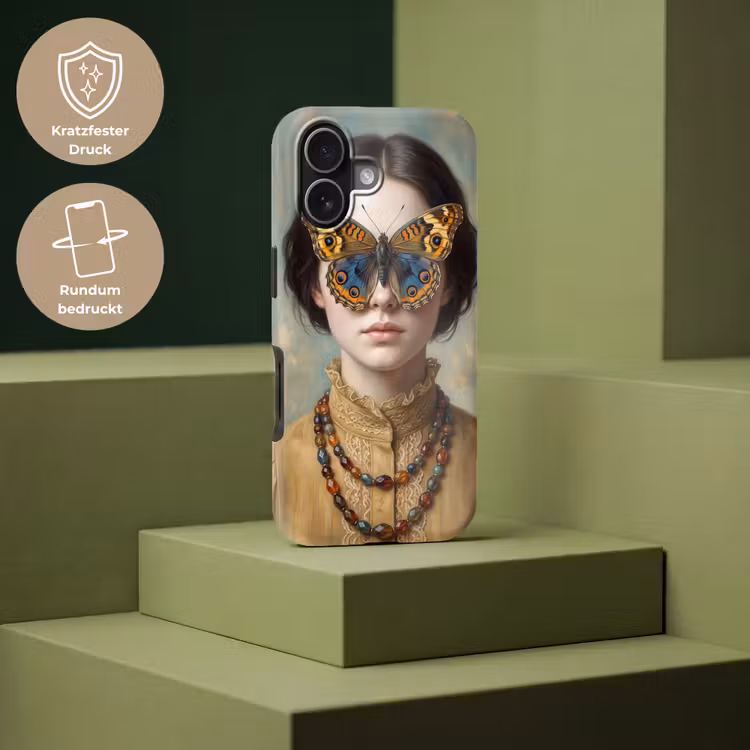 Portret - Vlinder - Kleurrijk Toughcase MagSafe Apple iPhone 17 klein -USP_PrintM_DE
