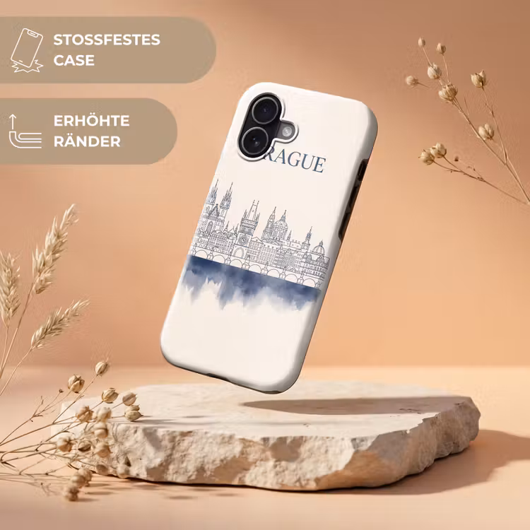 Praag - Skyline - Architectuur - Blauw Toughcase MagSafe Apple iPhone 17 klein -USP_RandenV_DE