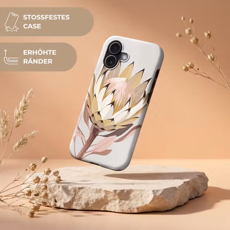 Protea - Bloem - Botanisch - Beige Toughcase MagSafe Apple iPhone 17 klein -USP_RandenV_DE
