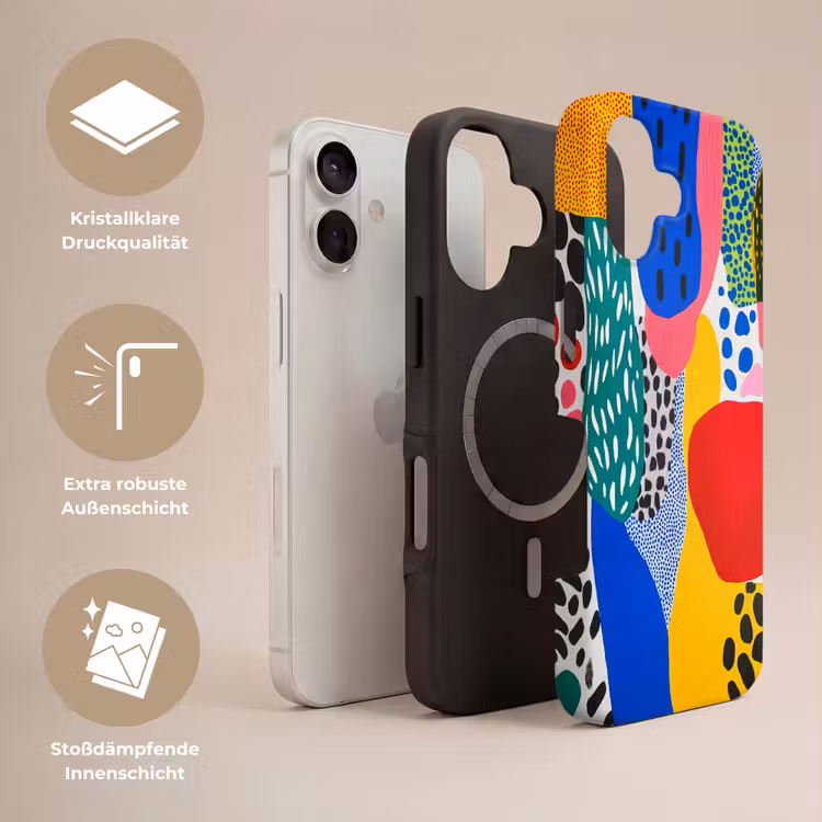 Stippen - Vormen - Modern - Kleuren Toughcase MagSafe Apple iPhone 17 klein -USP_Lagen_DE