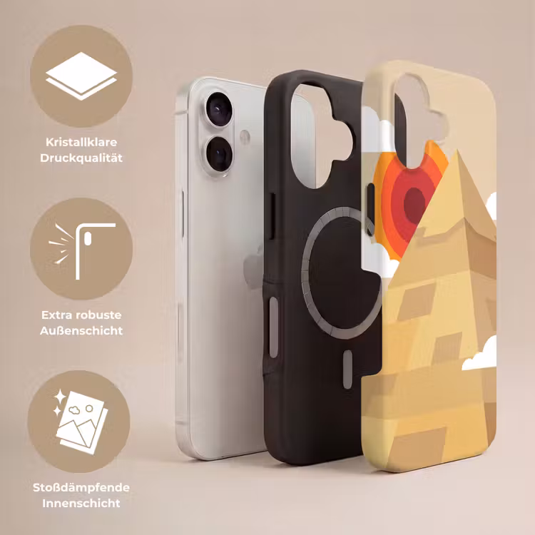 Piramide - Zon - Woestijn - Modern - Oranje Toughcase MagSafe Apple iPhone 17 klein -USP_Lagen_DE