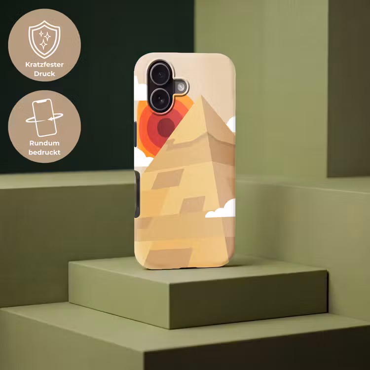 Piramide - Zon - Woestijn - Modern - Oranje Toughcase MagSafe Apple iPhone 17 klein -USP_PrintM_DE