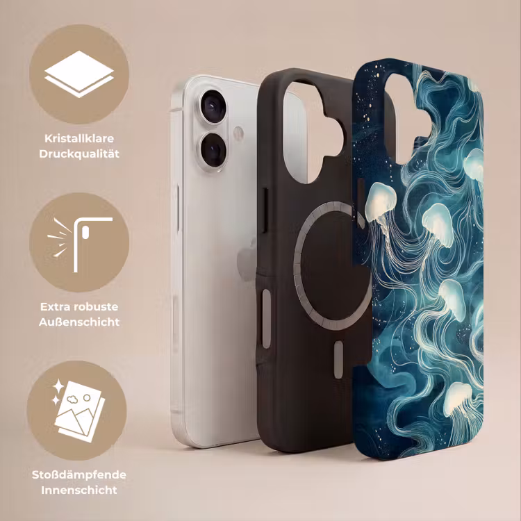 Kwallen - Zee - Wit - Golven Toughcase MagSafe Apple iPhone 17 klein -USP_Lagen_DE