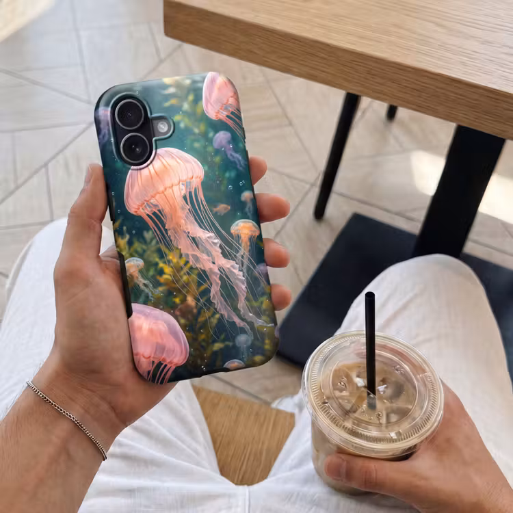Kwal - Roze - Onderwater - Zeeleven - Dieren Toughcase MagSafe Apple iPhone 17 klein -Sfeer1M