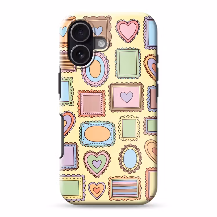 Lijst - Patroon - Hart - Speels - Kleurrijk Toughcase MagSafe Apple iPhone 17 klein -3d