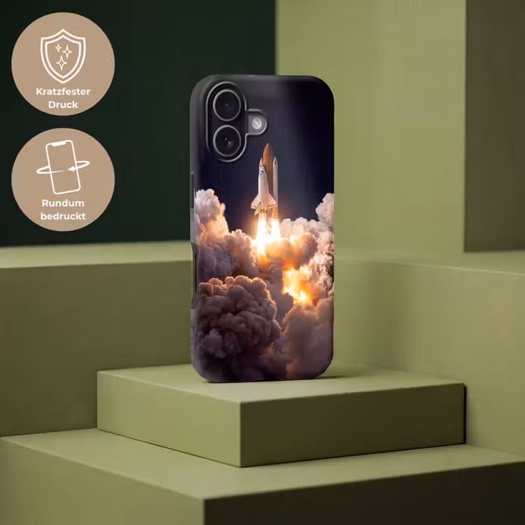 Handyhülle Toughcase - Raumfahrzeug – Start – Sterne - Ruimtevaartuig - Lancering - Sterren Toughcase MagSafe Apple iPhone 17 klein