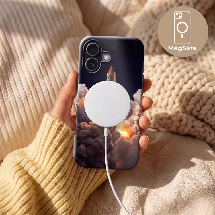 Handyhülle Toughcase - Raumfahrzeug – Start – Sterne - Ruimtevaartuig - Lancering - Sterren Toughcase MagSafe Apple iPhone 17 klein