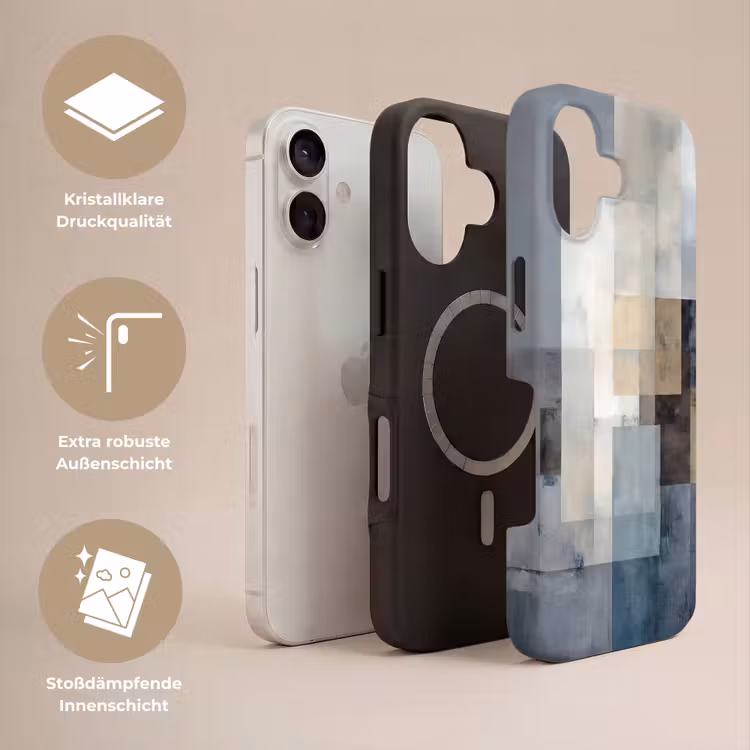 Rechthoeken - Abstract - Blauw Toughcase MagSafe Apple iPhone 17 klein -USP_Lagen_DE