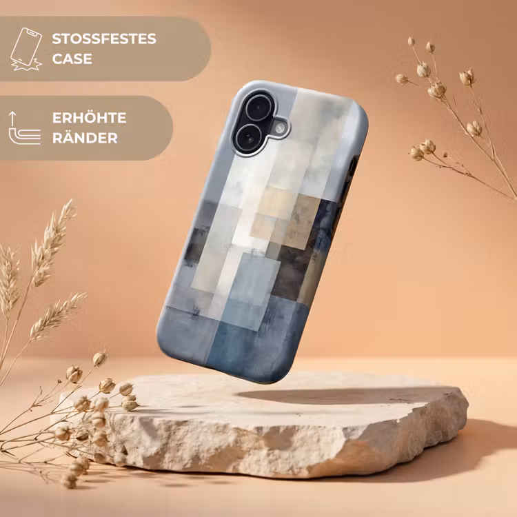 Rechthoeken - Abstract - Blauw Toughcase MagSafe Apple iPhone 17 klein -USP_RandenV_DE