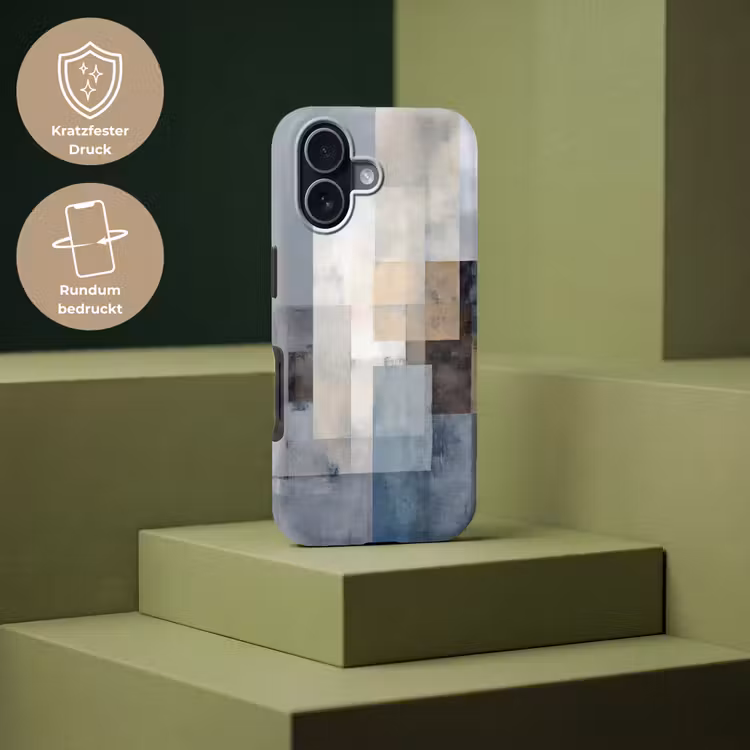 Rechthoeken - Abstract - Blauw Toughcase MagSafe Apple iPhone 17 klein -USP_PrintM_DE