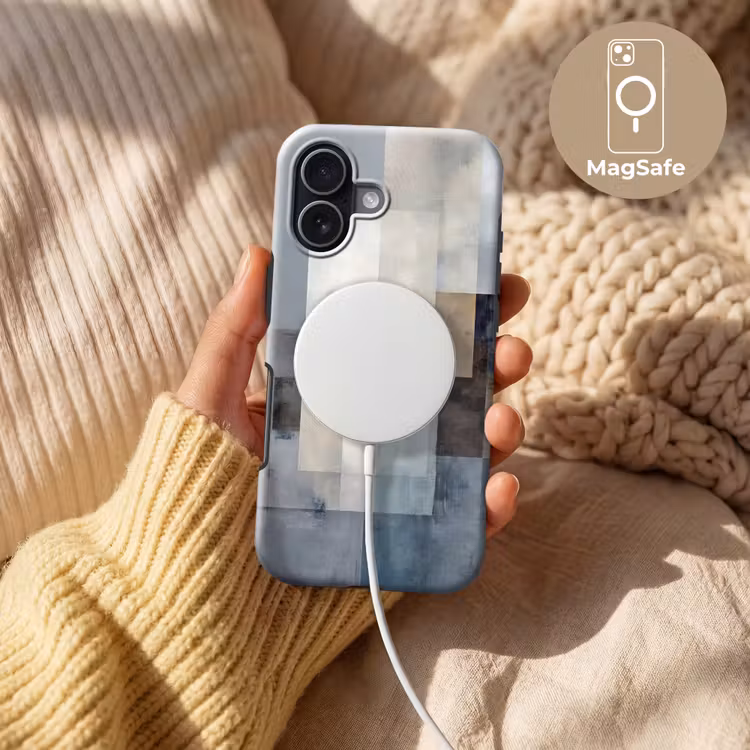Rechthoeken - Abstract - Blauw Toughcase MagSafe Apple iPhone 17 klein -USP_MagsafeV