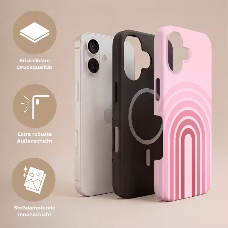 Regenboog - Roze - Abstract - Modern - Minimalistisch Toughcase MagSafe Apple iPhone 17 klein -USP_Lagen_DE