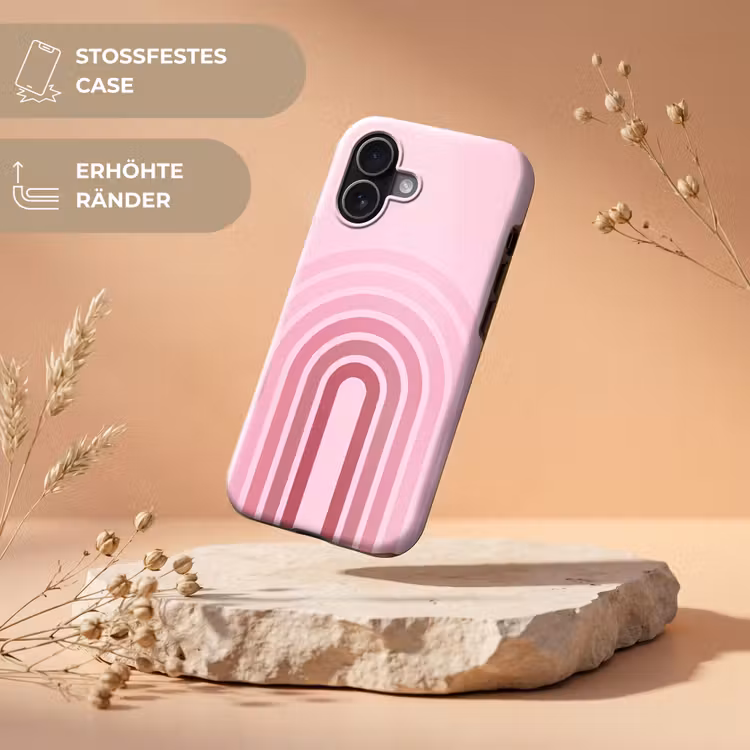 Regenboog - Roze - Abstract - Modern - Minimalistisch Toughcase MagSafe Apple iPhone 17 klein -USP_RandenV_DE