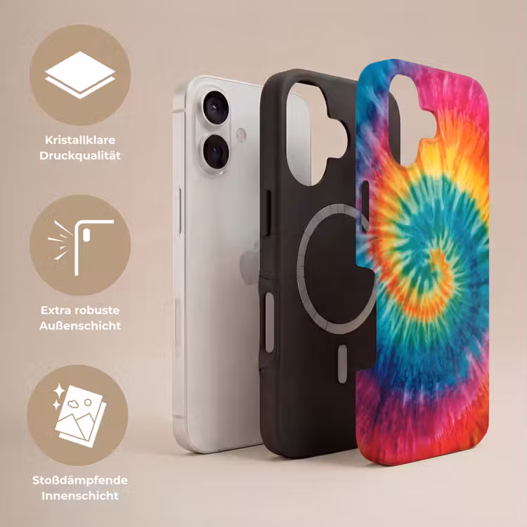 Regenboogkleuren - Tie dye - Toughcase MagSafe Apple iPhone 17 klein -USP_Lagen_DE