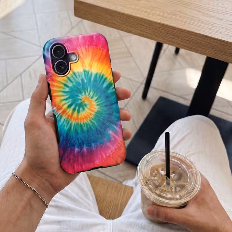 Regenboogkleuren - Tie dye - Toughcase MagSafe Apple iPhone 17 klein -Sfeer1M