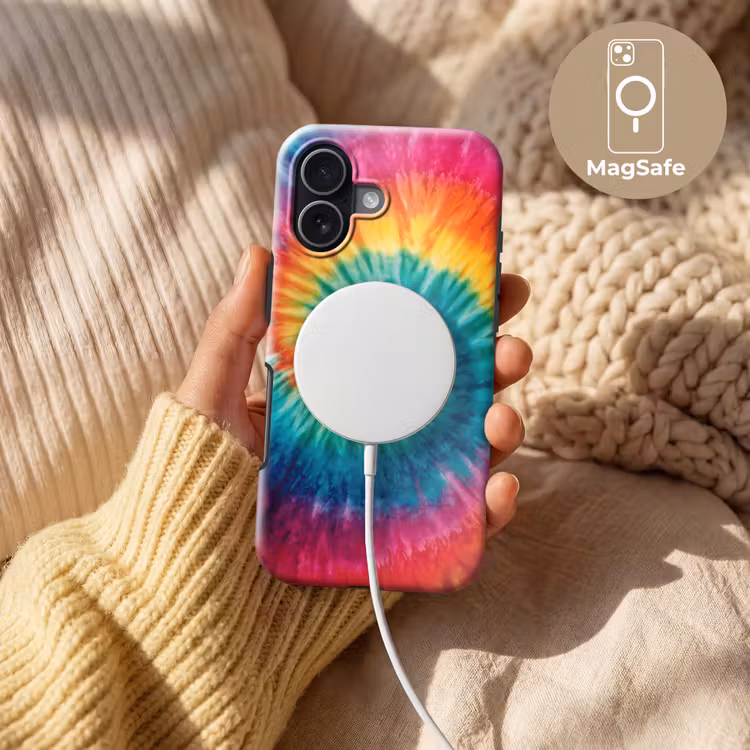 Regenboogkleuren - Tie dye - Toughcase MagSafe Apple iPhone 17 klein -USP_MagsafeV