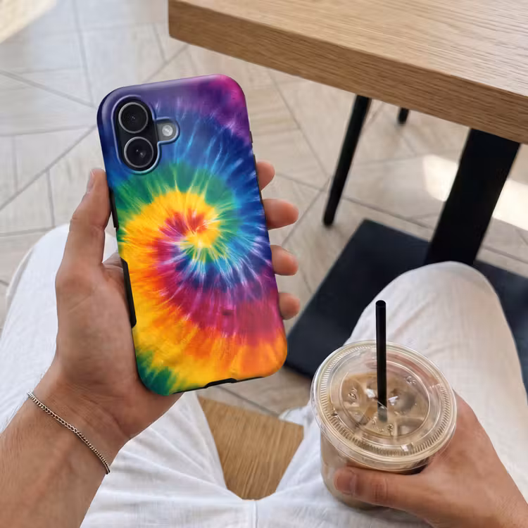 Regenboogkleuren - Spiraal - Kleurrijk Toughcase MagSafe Apple iPhone 17 klein -Sfeer1M