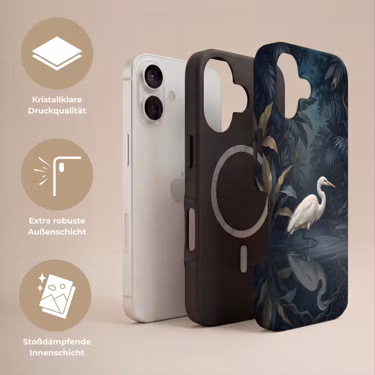 Reiger - Water - Natuur - Modern - Wit Toughcase MagSafe Apple iPhone 17 klein -USP_Lagen_DE