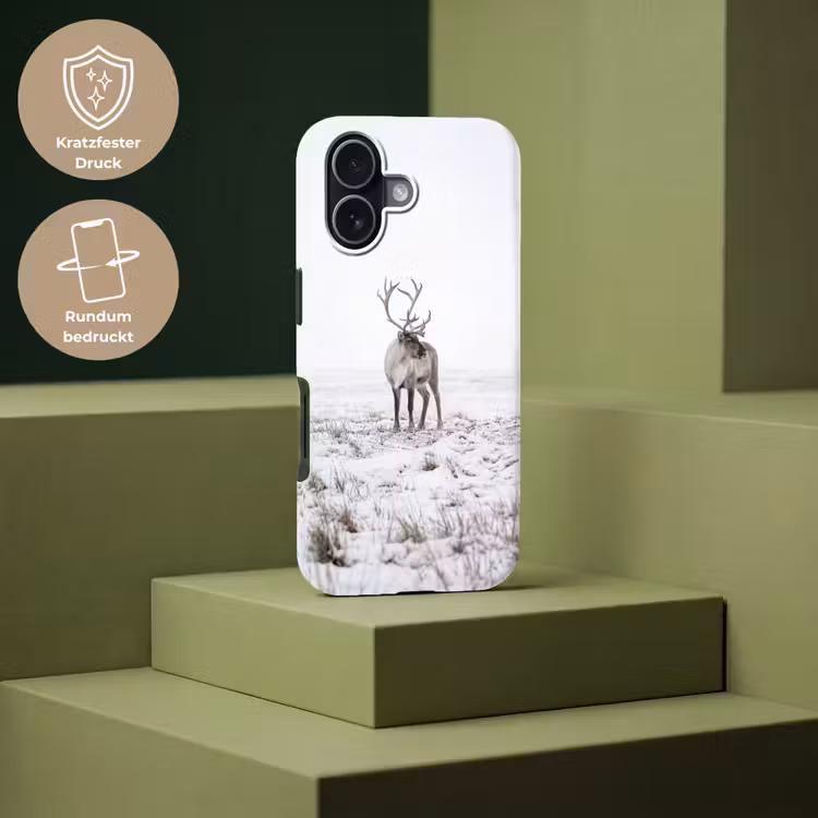 Rendier - Gewei - Sneeuw - Winter Toughcase MagSafe Apple iPhone 17 klein -USP_PrintM_DE
