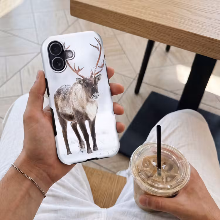 Rendier - Gewei - Toendra - Sneeuw - Wild Toughcase MagSafe Apple iPhone 17 klein -Sfeer1M
