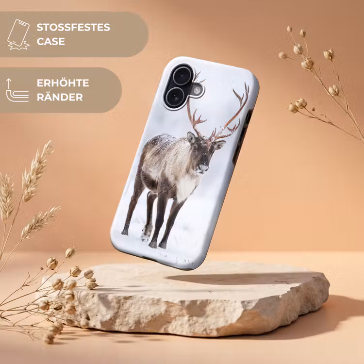 Rendier - Gewei - Toendra - Sneeuw - Wild Toughcase MagSafe Apple iPhone 17 klein -USP_RandenV_DE