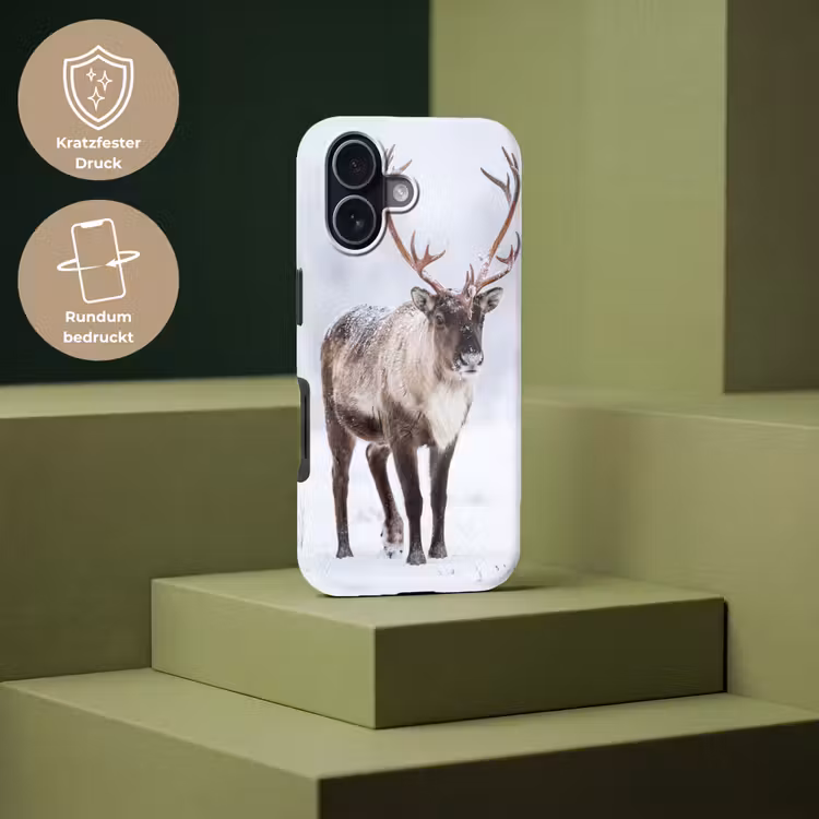 Rendier - Gewei - Toendra - Sneeuw - Wild Toughcase MagSafe Apple iPhone 17 klein -USP_PrintM_DE