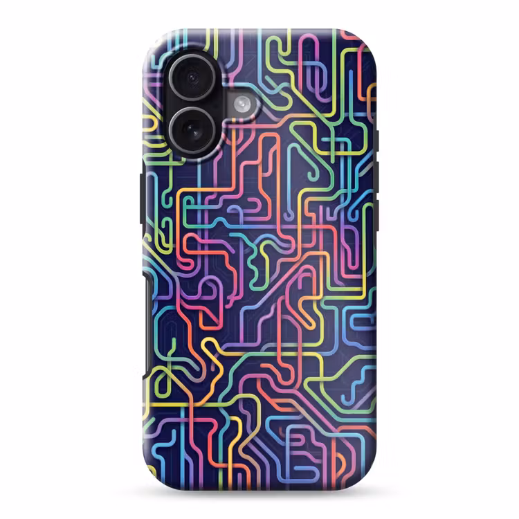 Retro - Abstract - Neon Toughcase MagSafe Apple iPhone 17 klein -3d