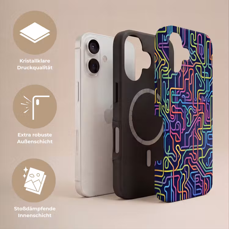 Retro - Abstract - Neon Toughcase MagSafe Apple iPhone 17 klein -USP_Lagen_DE