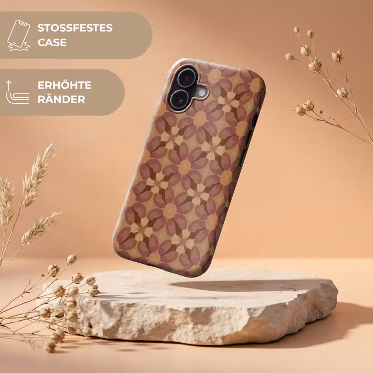 Retro - Bloemen - Bruin Toughcase MagSafe Apple iPhone 17 klein 1017 -USP_RandenV_DE