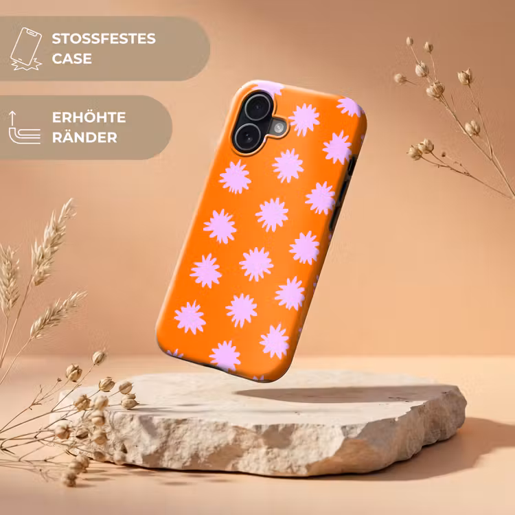 Retro - Bloemen - Oranje Toughcase MagSafe Apple iPhone 17 klein 1017 -USP_RandenV_DE