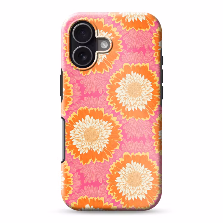 Retro - Bloemen - Kleurrijk Toughcase MagSafe Apple iPhone 17 klein 1017 -3d