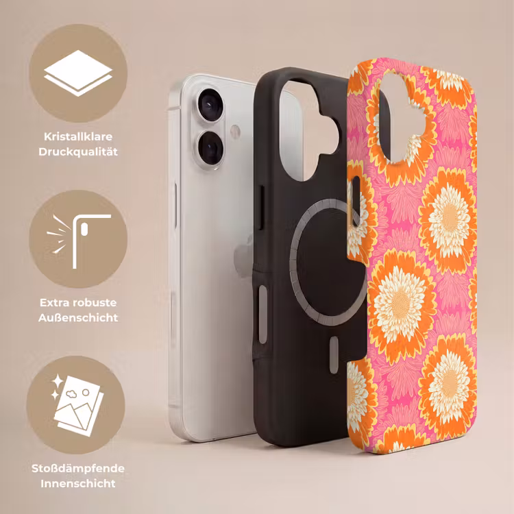 Retro - Bloemen - Kleurrijk Toughcase MagSafe Apple iPhone 17 klein 1017 -USP_Lagen_DE