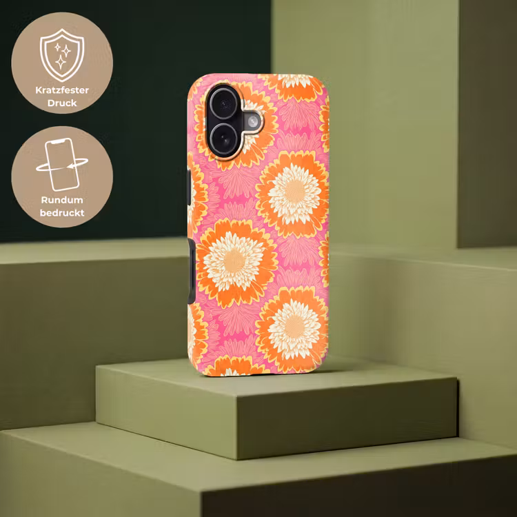 Retro - Bloemen - Kleurrijk Toughcase MagSafe Apple iPhone 17 klein 1017 -USP_PrintM_DE