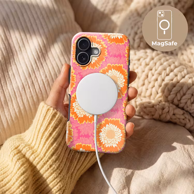 Retro - Bloemen - Kleurrijk Toughcase MagSafe Apple iPhone 17 klein 1017 -USP_MagsafeV