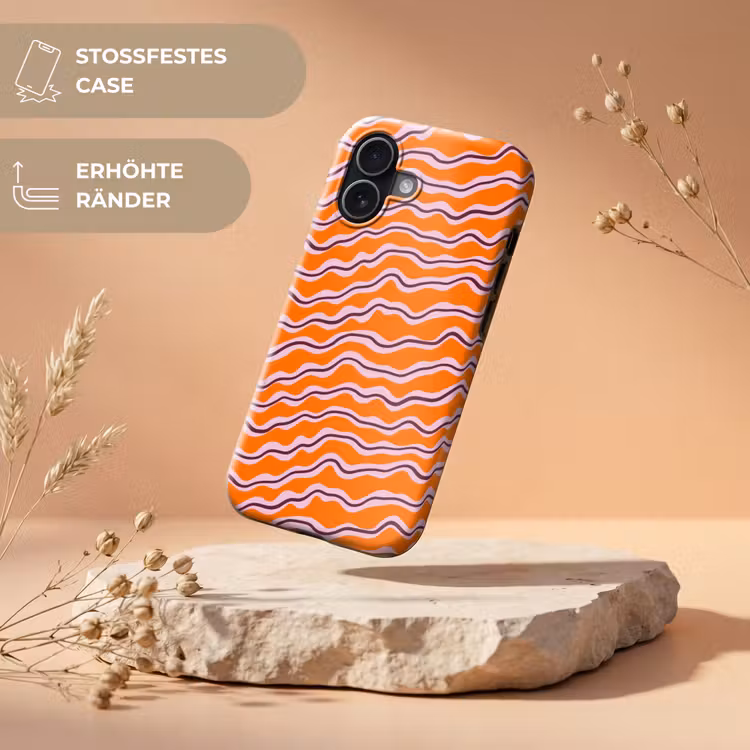 Retro - Golvend - Oranje Toughcase MagSafe Apple iPhone 17 klein 1017 -USP_RandenV_DE
