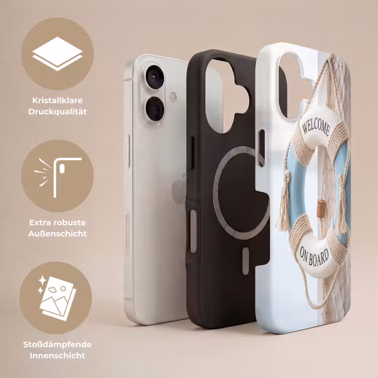 Reddingsboei - Maritiem - Welkom - Blauw - Wit Toughcase MagSafe Apple iPhone 17 klein -USP_Lagen_DE