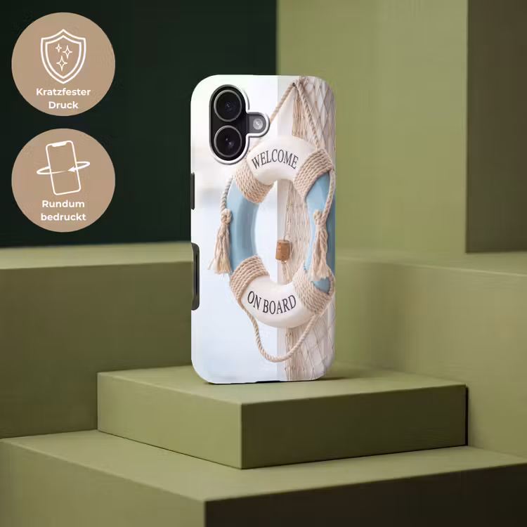 Reddingsboei - Maritiem - Welkom - Blauw - Wit Toughcase MagSafe Apple iPhone 17 klein -USP_PrintM_DE