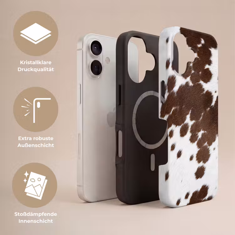 Koeienhuid - Klassiek - Bruin Toughcase MagSafe Apple iPhone 17 klein -USP_Lagen_DE