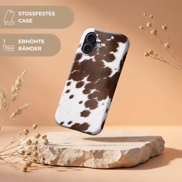Koeienhuid - Klassiek - Bruin Toughcase MagSafe Apple iPhone 17 klein -USP_RandenV_DE